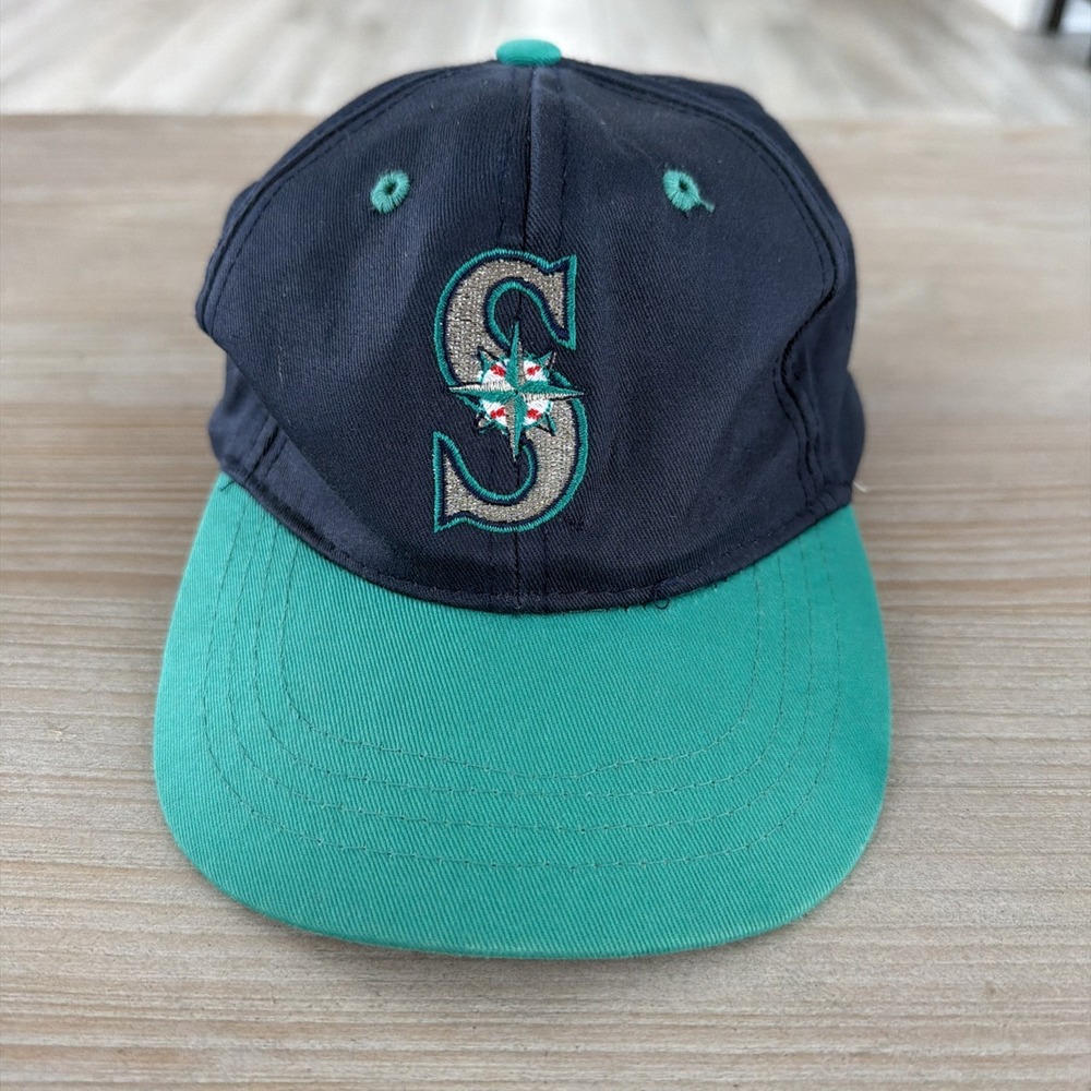 Vintage Seattle Mariners Hat Cap Snapback Plain Logo 90s Y2K  MLB Youth Kids